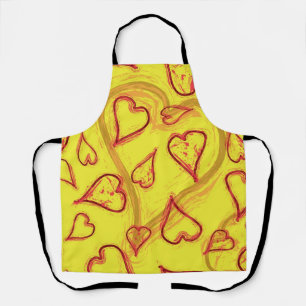 Hearts pattern apron