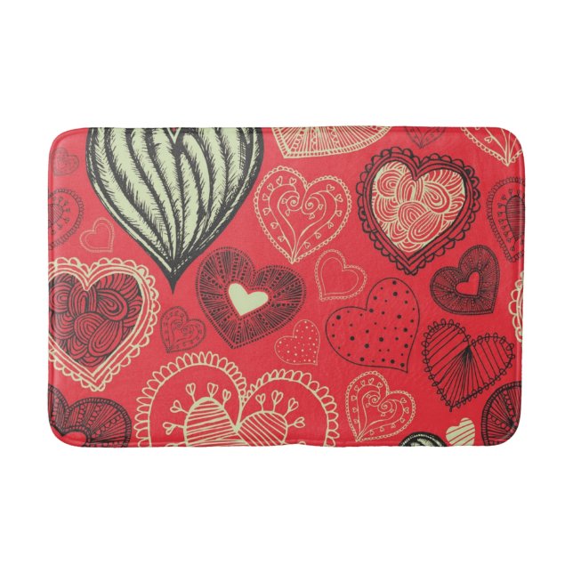 Hearts pattern bath mat (Front)