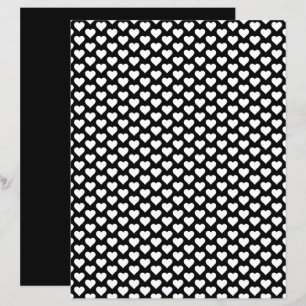 Hearts Pattern Black and White Scrapbook Paper