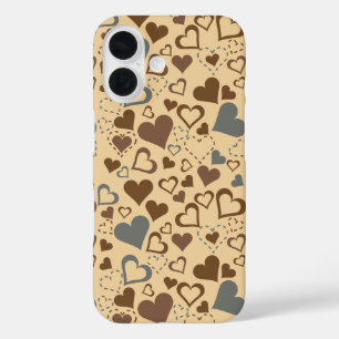 Hearts Pattern iPhone 16 Case