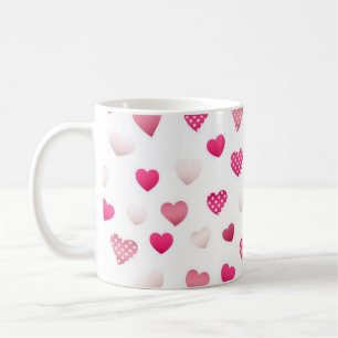 Hearts pattern coffee mug