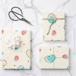 Hearts Pattern – Cute Love Design Wrapping Paper Sheet