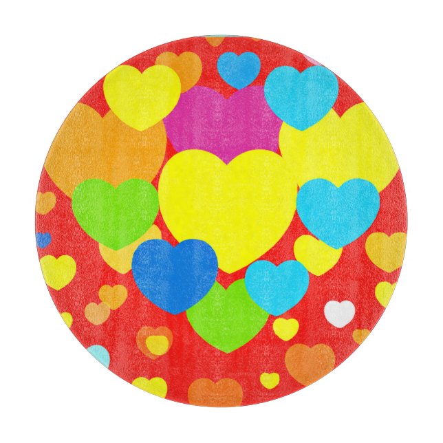 Hearts Pattern Design Cutting Board (Front)
