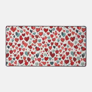 Hearts pattern desk mat