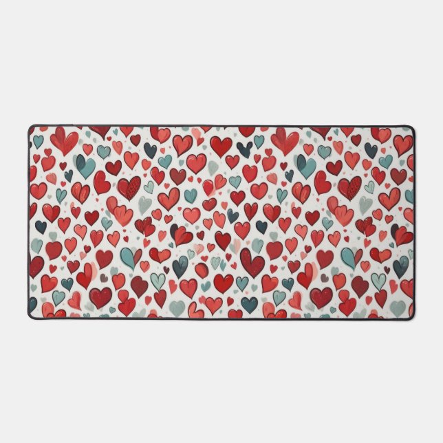 Hearts pattern desk mat (Front)