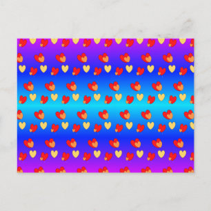 Hearts Pattern DIY Postcard