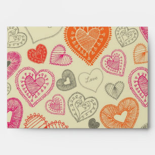 Hearts pattern envelope