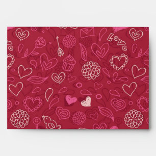 Hearts pattern envelope
