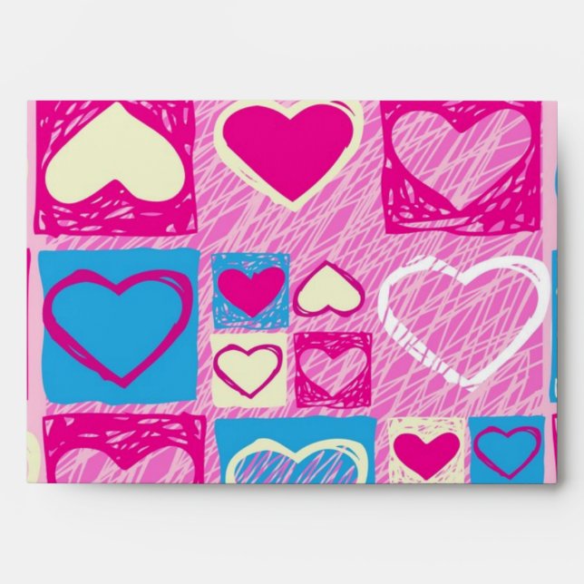 Hearts pattern envelope (Front)