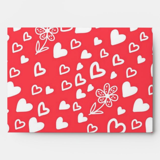 Hearts pattern envelope (Front)