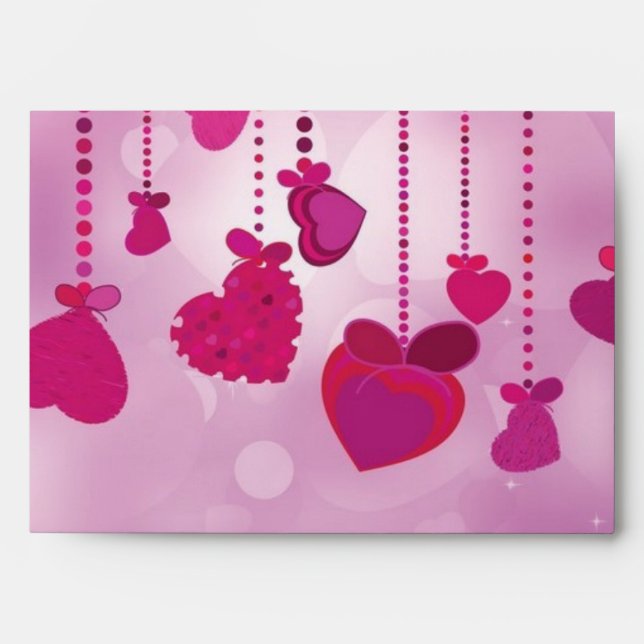 Hearts pattern envelope (Front)