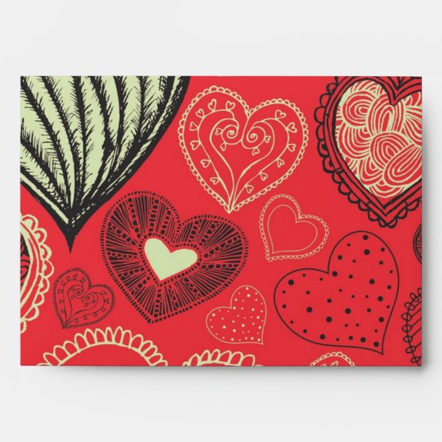 Hearts pattern envelope (Front)