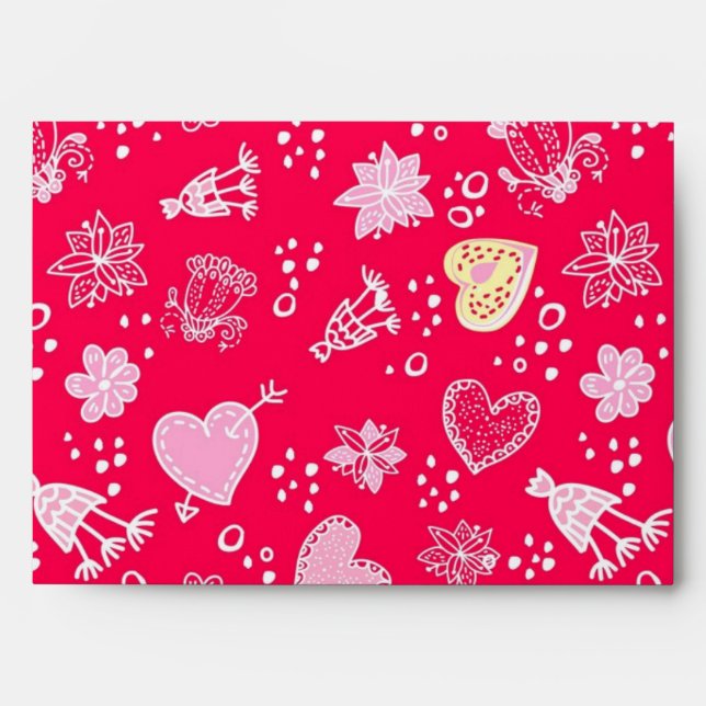 Hearts pattern envelope (Front)