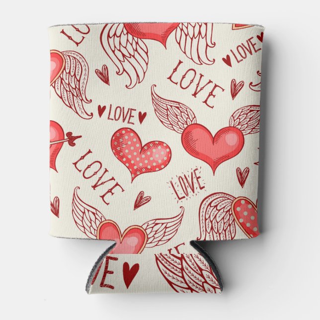 Hearts Pattern for Valentine's Day Can Cooler (Front)