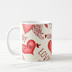 Hearts Pattern for Valentine's Day Coffee Mug