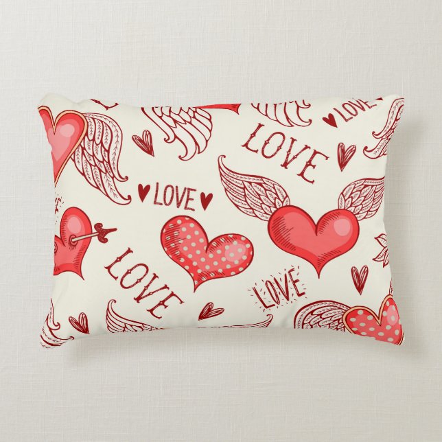 Hearts Pattern for Valentine's Day Decorative Cushion (Front)