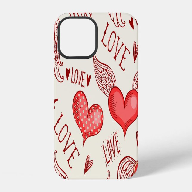 Hearts Pattern for Valentine's Day iPhone Case (Back)