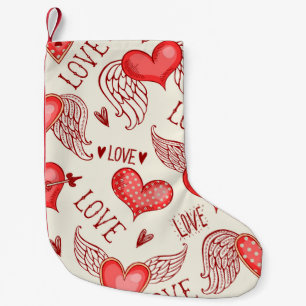 Hearts Pattern for Valentine's Day Small Christmas Stocking
