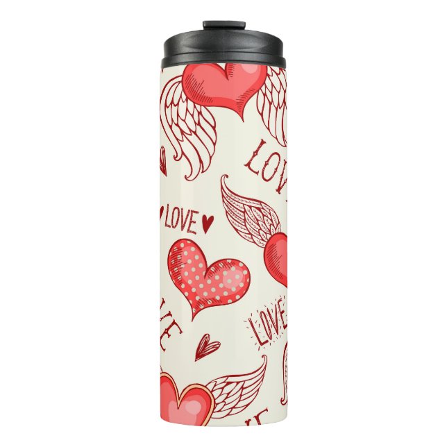 Hearts Pattern for Valentine's Day Thermal Tumbler (Front)