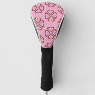 Hearts pattern golf head cover