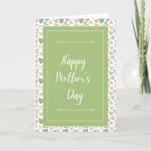 Hearts Pattern Happy Mother's Day Card