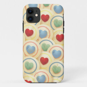 Hearts pattern in vintage style iPhone 11 case