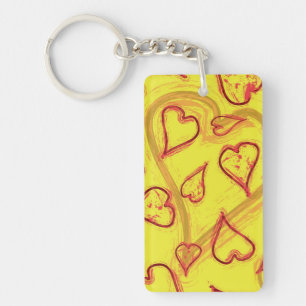 Hearts pattern key ring