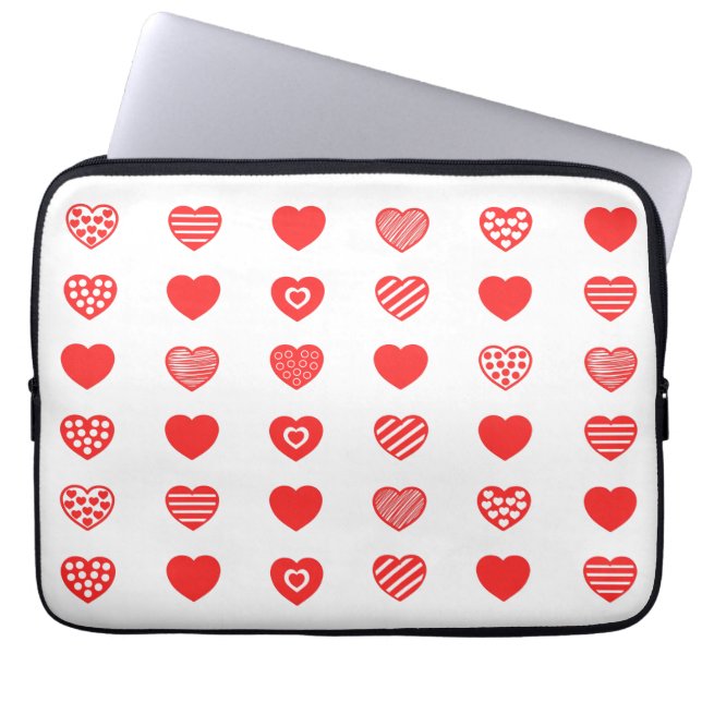 Hearts pattern ! laptop sleeve (Front)