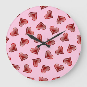 Hearts pattern large clock