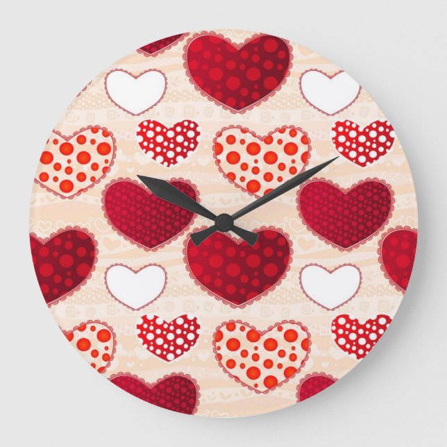 Hearts pattern large clock (Front)