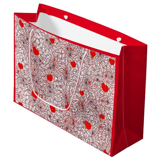 Hearts pattern large gift bag (Front Angled)
