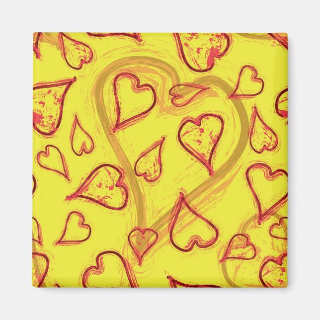 Hearts pattern magnet (Front)