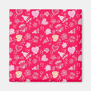 Hearts pattern magnet