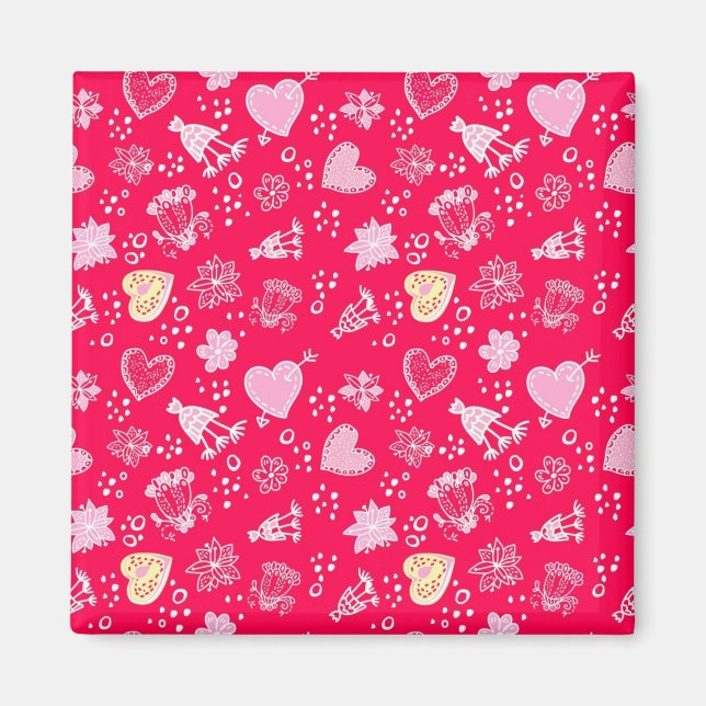 Hearts pattern magnet (Front)