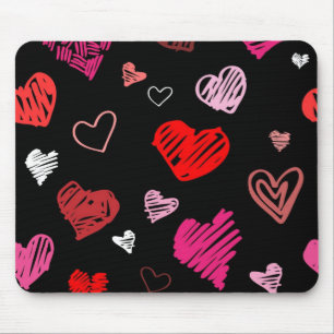 Hearts pattern mouse mat