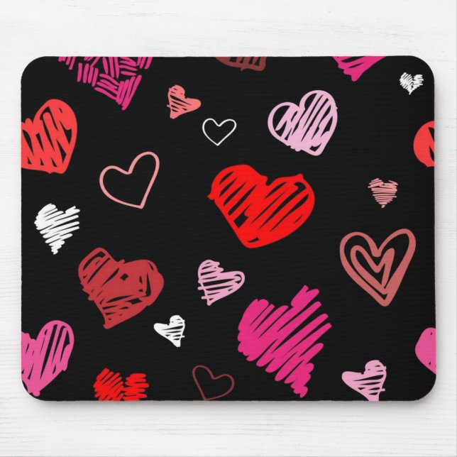 Hearts pattern mouse mat (Front)
