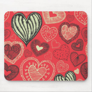Hearts pattern mouse mat