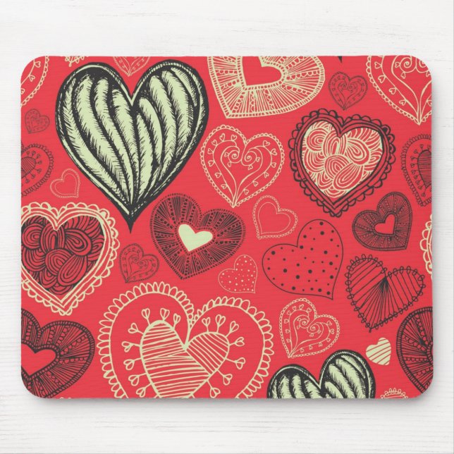 Hearts pattern mouse mat (Front)