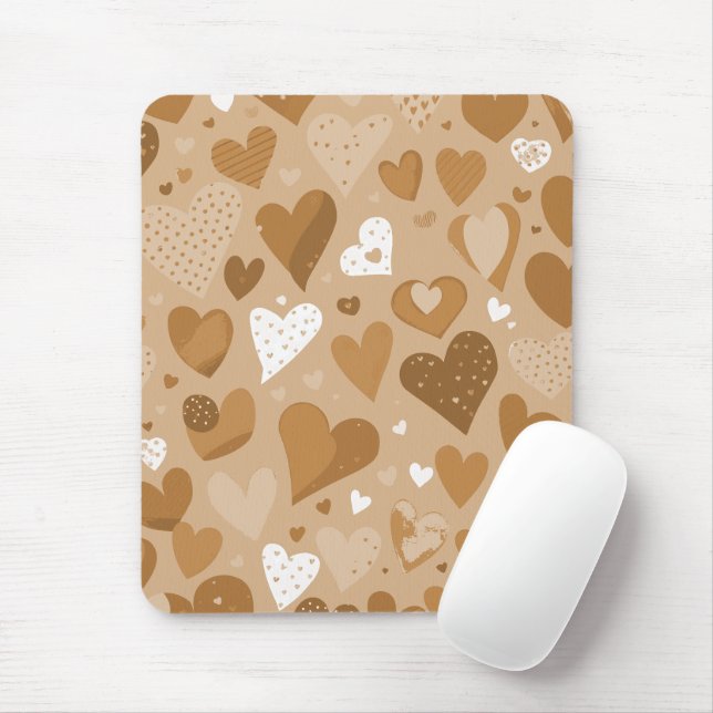 Hearts pattern. mouse mat (With Mouse)