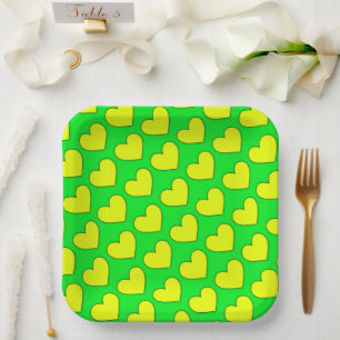 Hearts Pattern Paper Plate