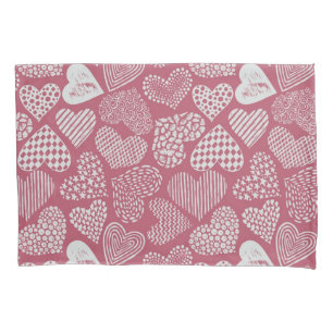 Hearts pattern pillowcase