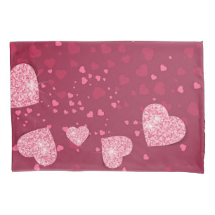 Hearts pattern pillowcase