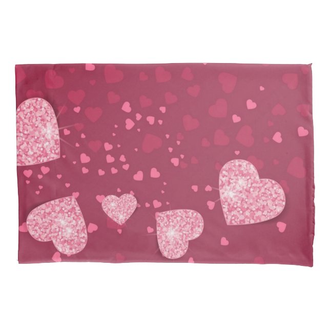 Hearts pattern pillowcase (Front)