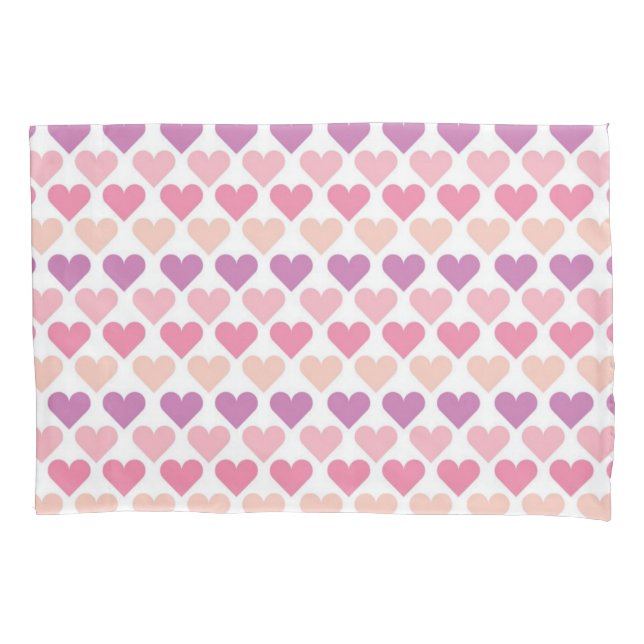 Hearts pattern pillowcase (Front)