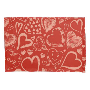Hearts pattern pillowcase
