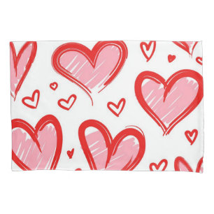 Hearts pattern pillowcase
