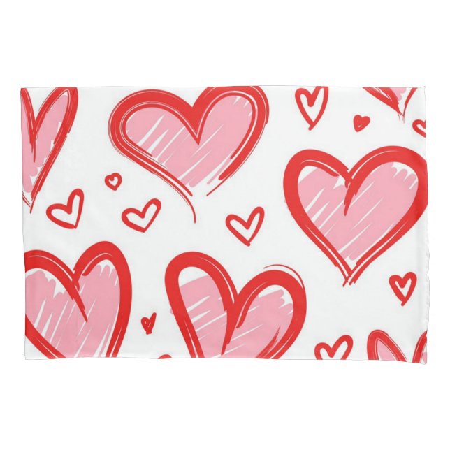 Hearts pattern pillowcase (Front)