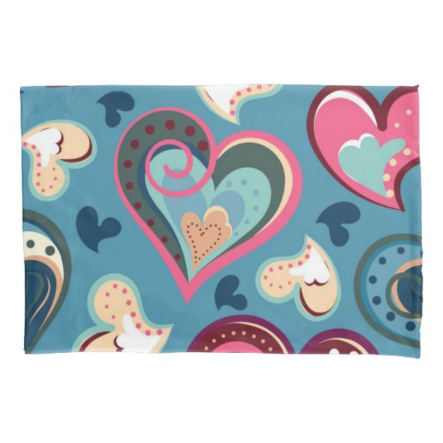 Hearts pattern pillowcase (Front)