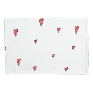 Hearts pattern pillowcase