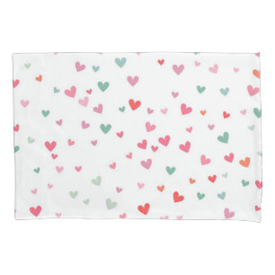 Hearts pattern pillowcase